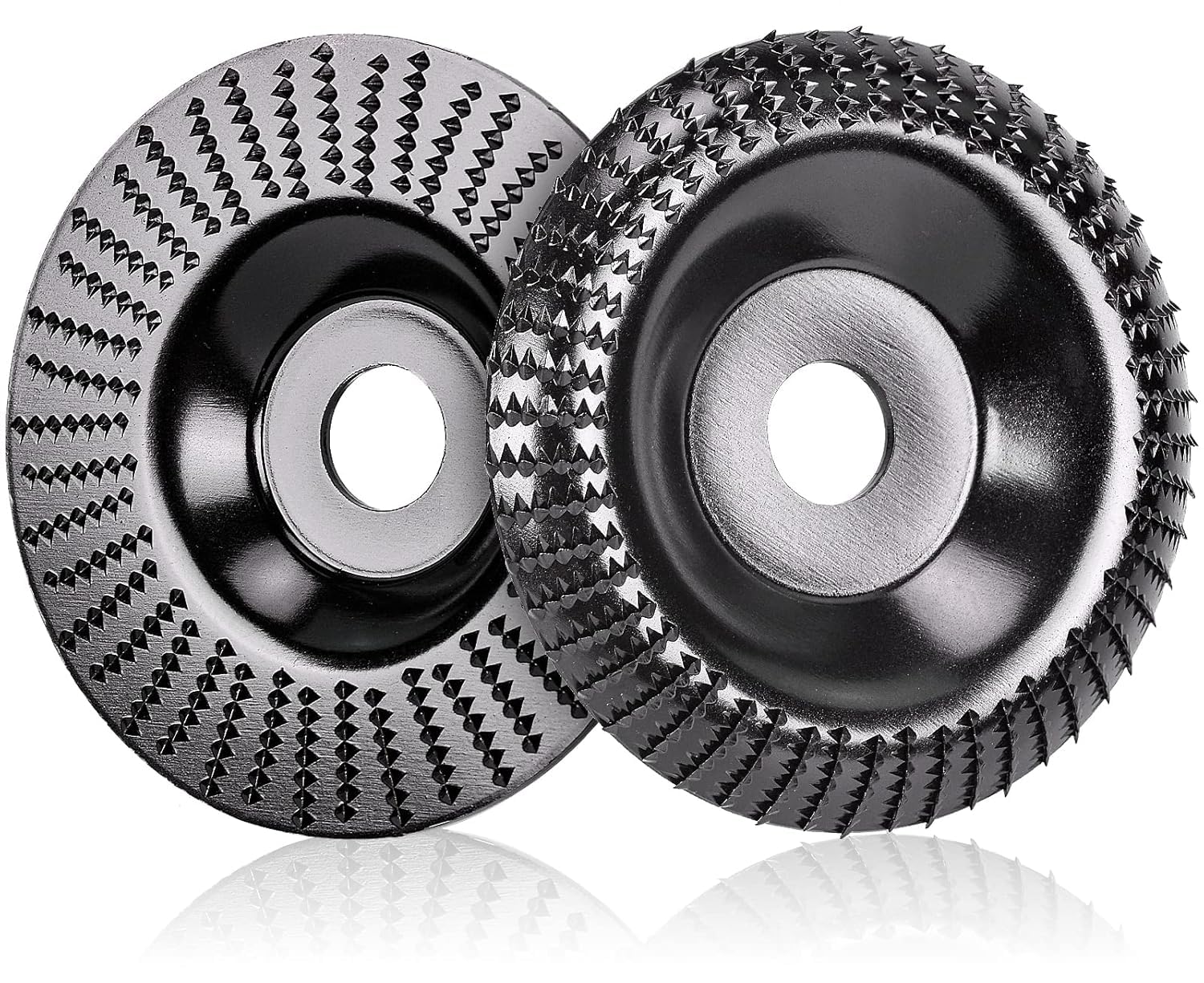 Disco Smerigliatrice per Legno, 2 Pezzi Intaglio Legno Mola Disco Ø125 x 22.2 mm Piane e Curve Superfici Disco Legno Smerigliatrice per Levigatura Lucidatura e Modellatura