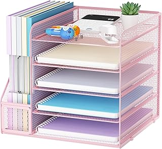 Marbrasse Desk Organizer and Office Accessories,5-Tier Paper Letter Tray...