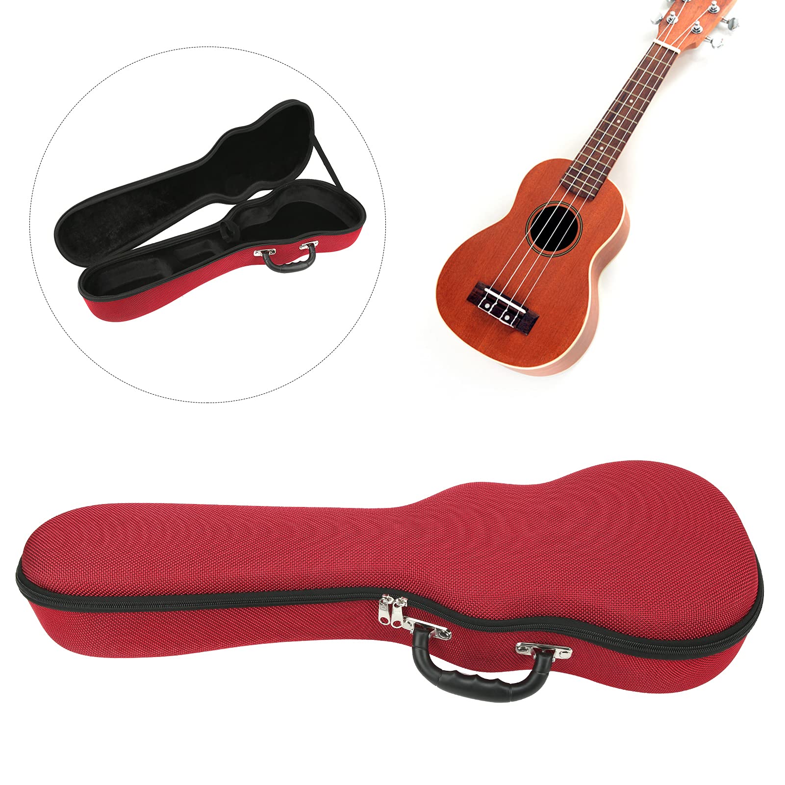 RiToEasysports Custodia per ukulele in poliestere indurito per 23/200 pollici, durevole e portatile (23/24 pollici rosso)