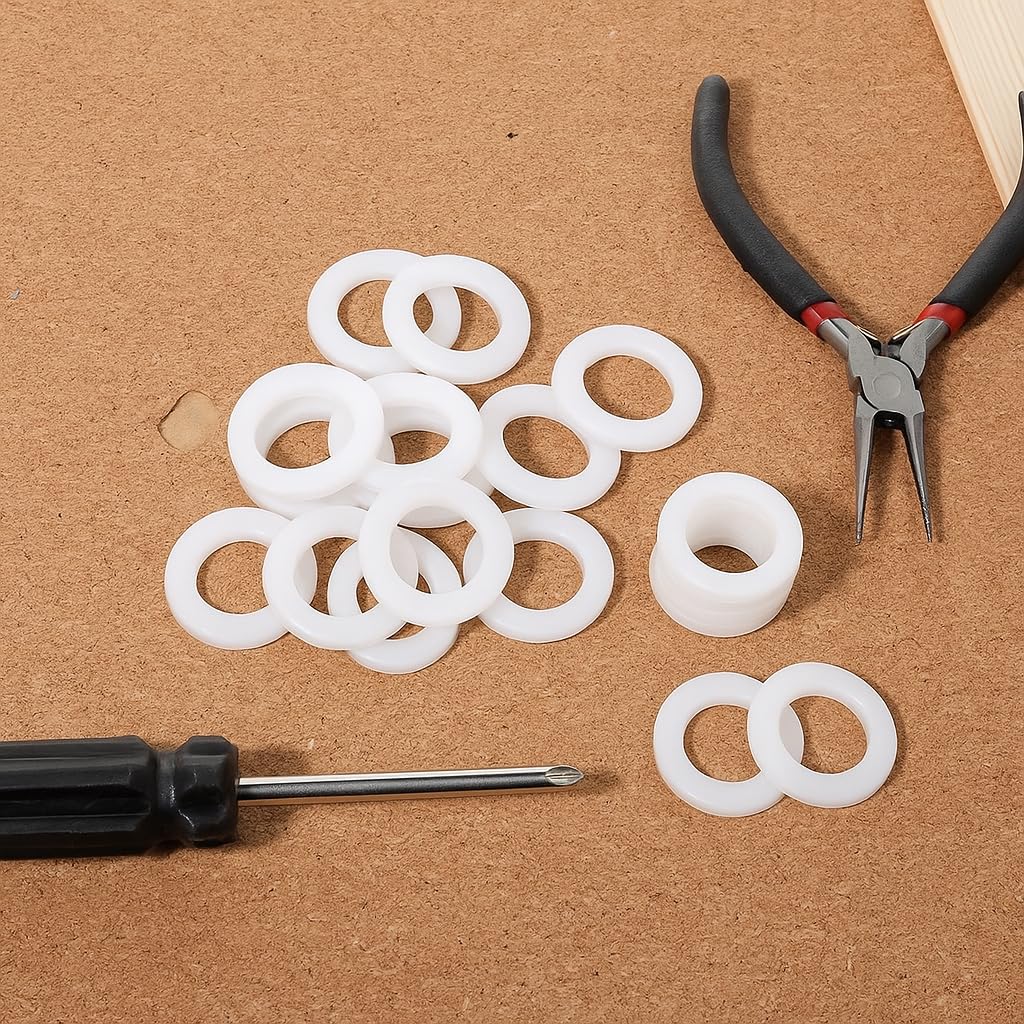 4 pcs 1" Silicone Flat Washers – White Sealing Gaskets & Wave Lock O-Rings for Bellows, Hose Fittings, Leak-Proof Plumbing