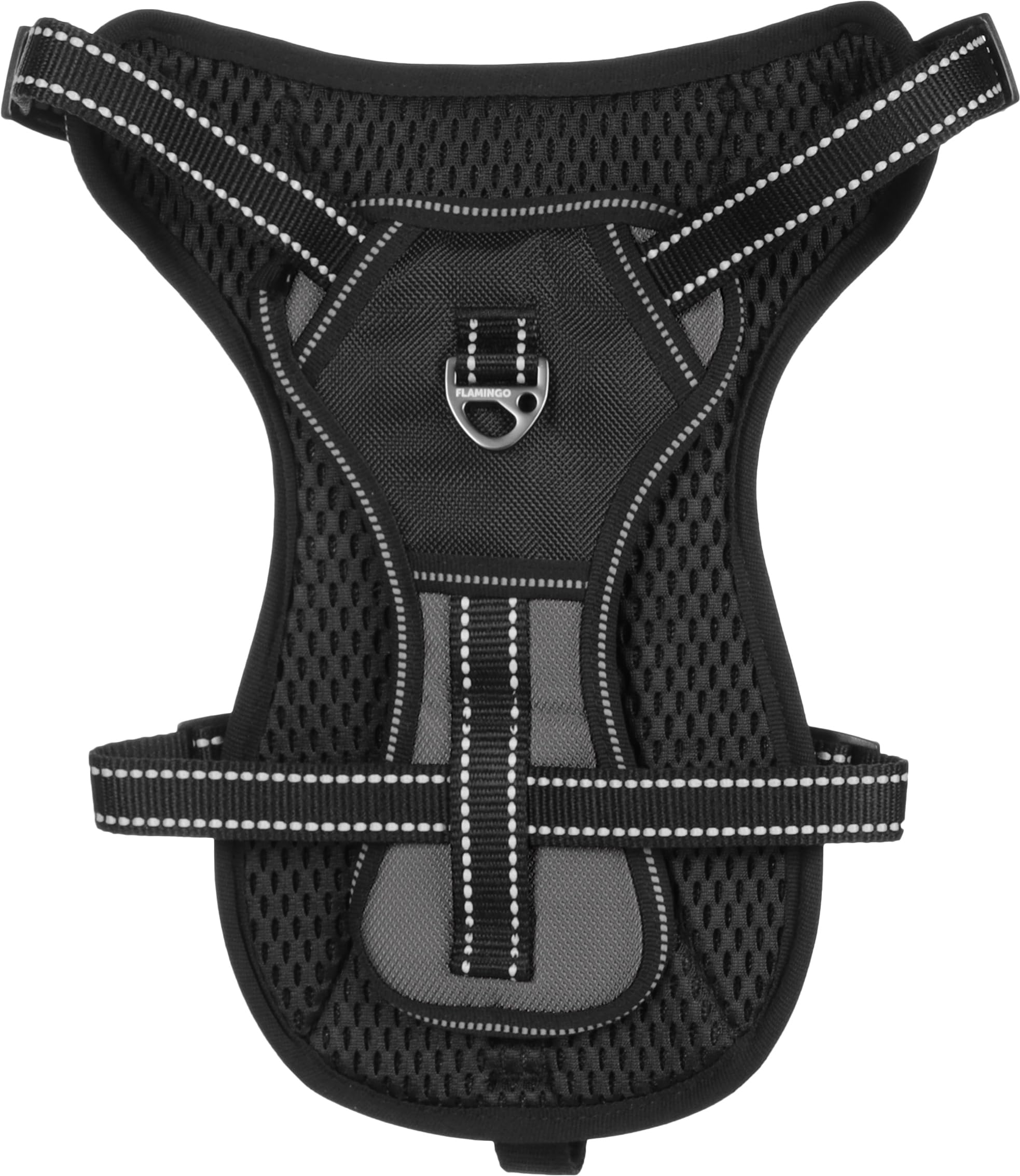 Flamingo Dog Harness Kelso Grey M 30-60cm 34-50cm 20mm