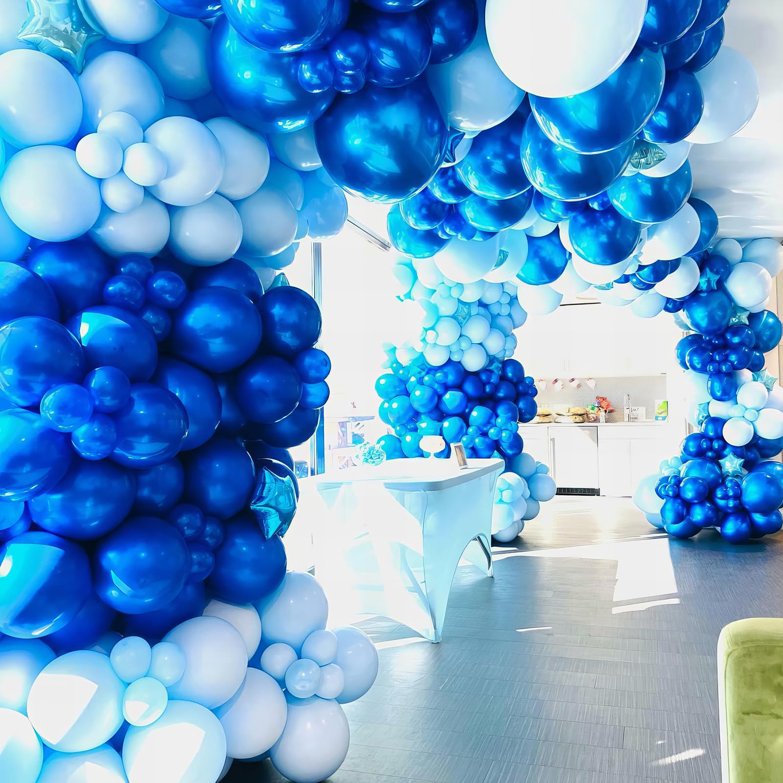 HILAVO Luftballon Girlande Blau Ballons Girlande Metallic Balue Party Helium Ballon Pastell Blau Dunkelblau Perlblau Luftballon für Junge Babyparty Abschluss Frozen Blue Geburtstag Party Dekoration