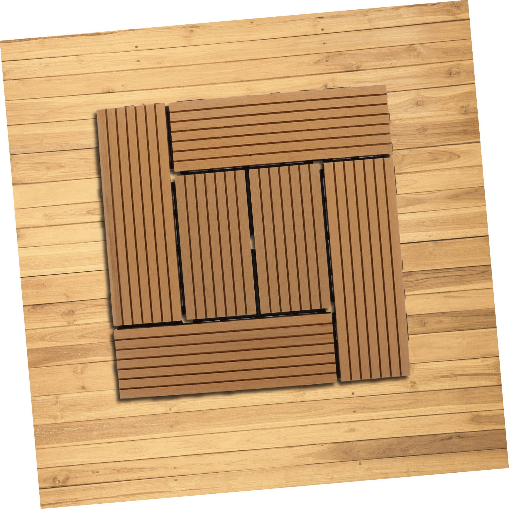 SHINEOFI Dalles de Terrasse Plastique Anti-dérapantes pour Extérieur Clipsables et Résistantes Aux Intempéries Revêtement Sol Balcon et Jardin Entretien Facile