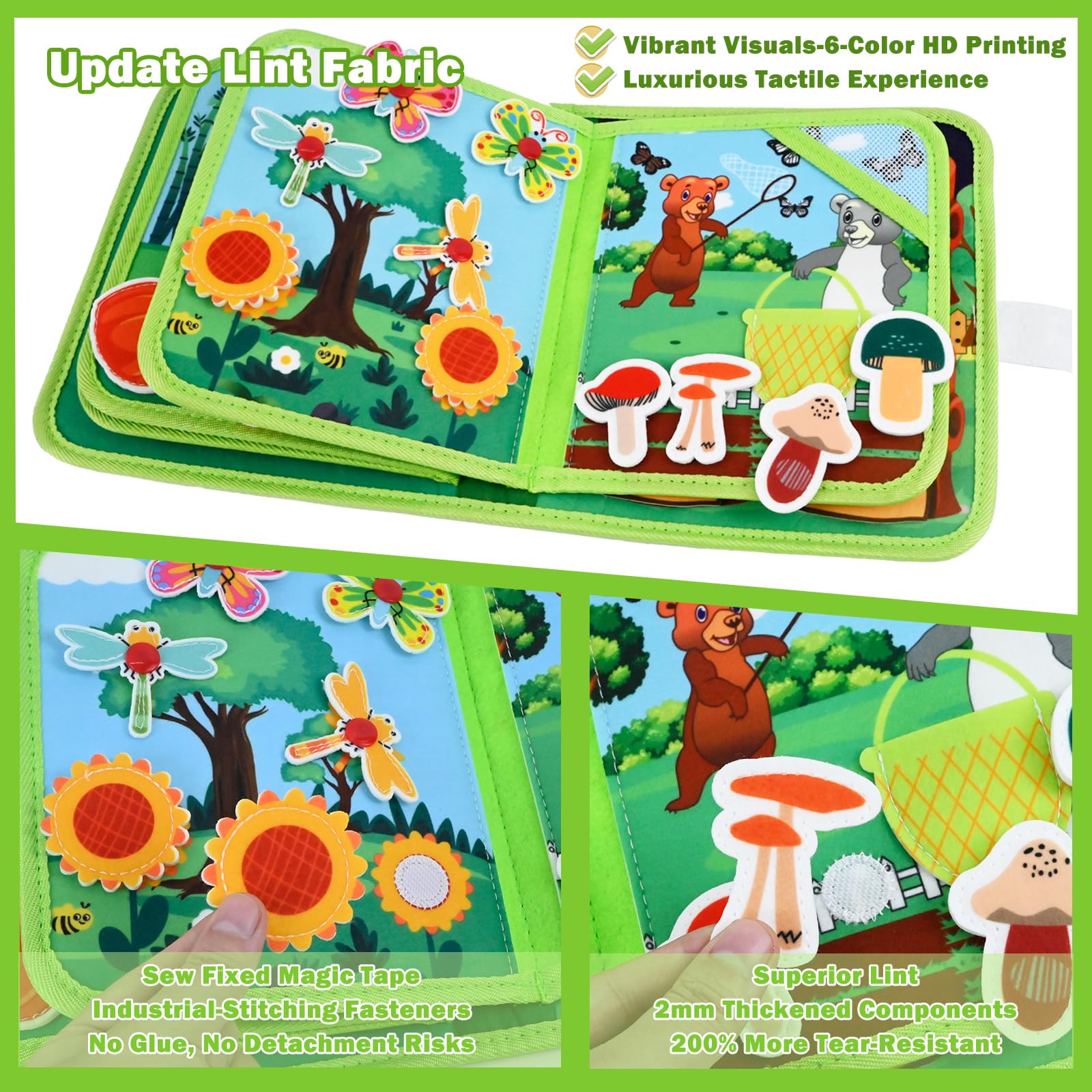 Busy Board Montessori 1 Anno, Quiet Book Sensoriale Educativo Feltro Valigetta Giochi Montessori 1 2 3 Anni, Giochi Libro Interattivo Tavolo Pannello attività Didattici Regalo Bimbo