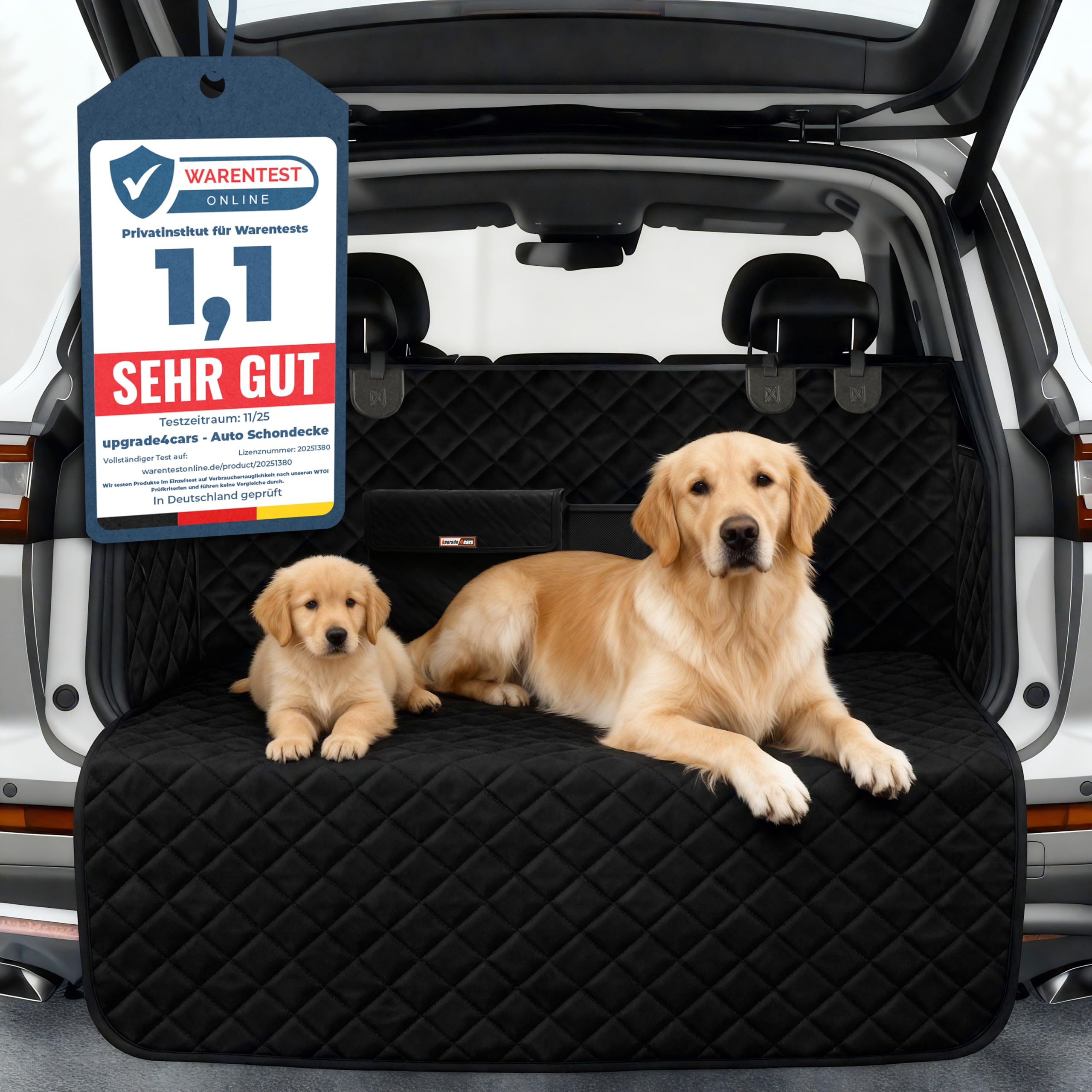 Upgrade4cars Premium Kofferraumschutz Hund mit Ladekantenschutz Wasserdicht & rutschfest | Auto Hundedecke Kofferraum Gepolstert