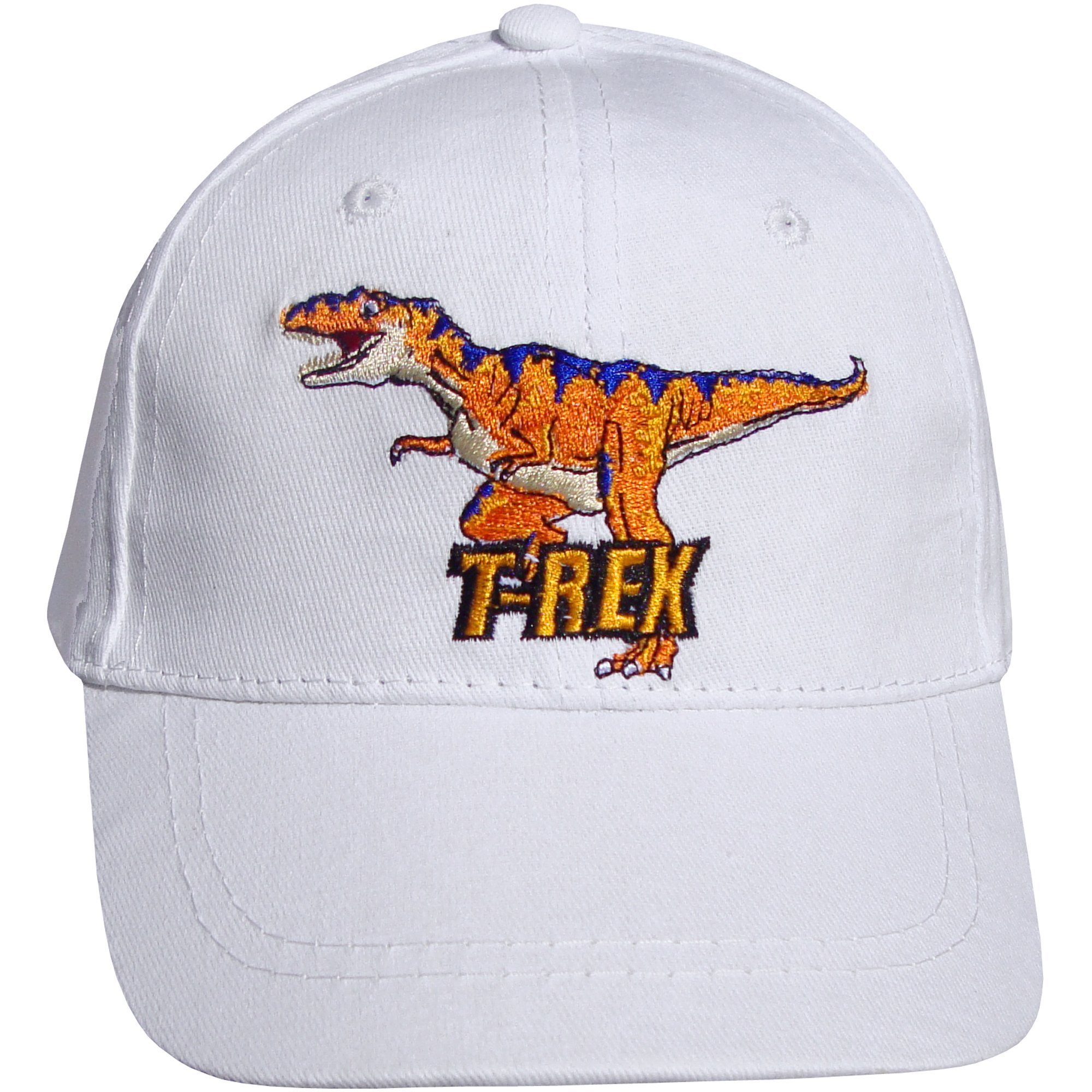 TeddyT's Boy's T-Rex Dinosaur Summer Sun Baseball Cap (2-4 Years (52cm), White)