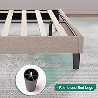 Vista 51 de Novilla Base de cama de plataforma tamaño Queen con cabecera ajustable tapizada, marco de cama Queen, no necesita somier, sin ruido, fácil montaje