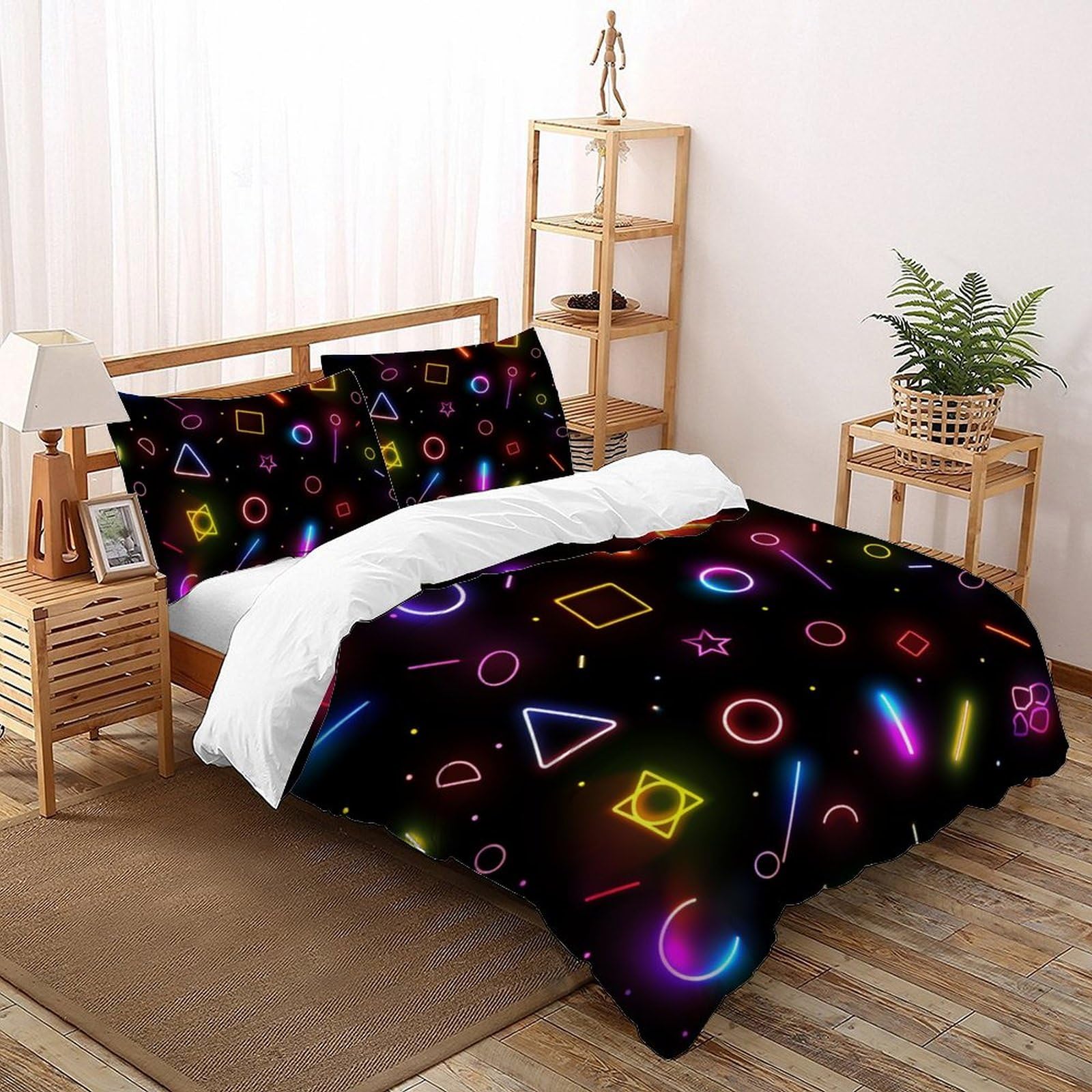 Housses de couette 3 pièces avec taies d'oreiller fermeture éclair