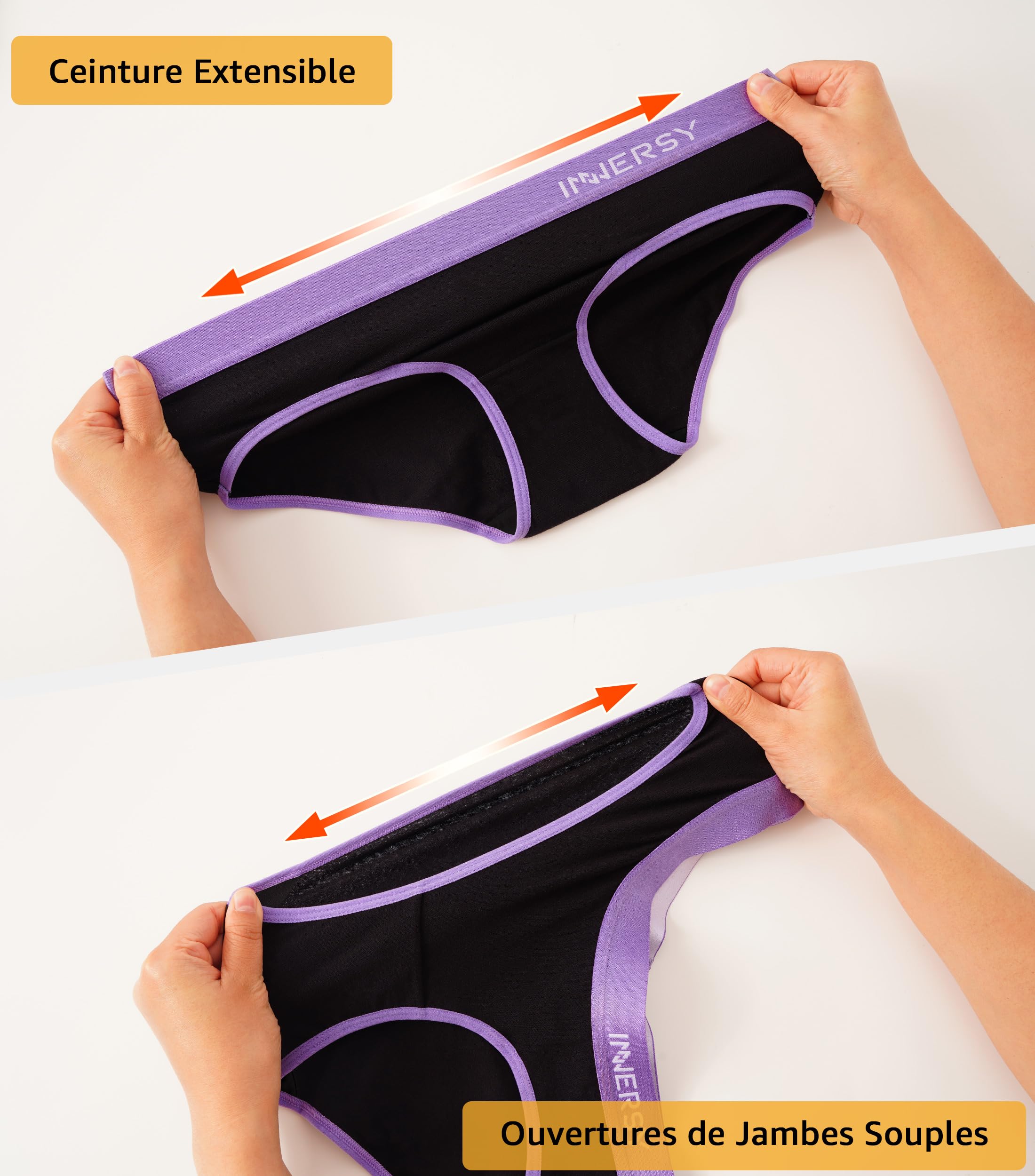 INNERSY Culotte Fille en Coton Stretch Slip Ceinture de Sport sous-vêtement Ado 8 à 16 Ans Lot de 6