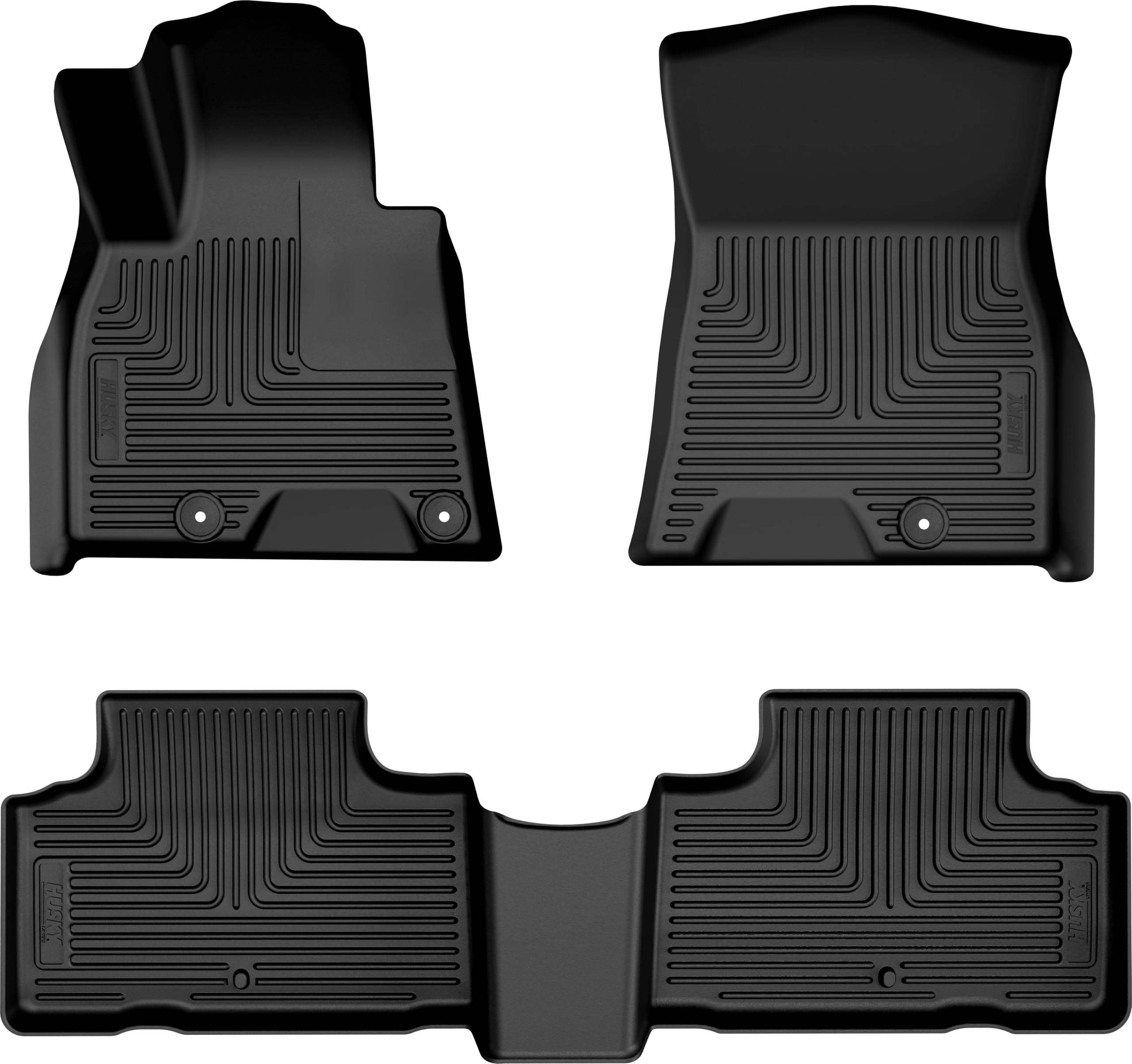 Husky Liners Weatherbeater Floor Mats | Fits 2025 Genesis GV80 | Front & 2nd Row, 3-pc Black - 96901