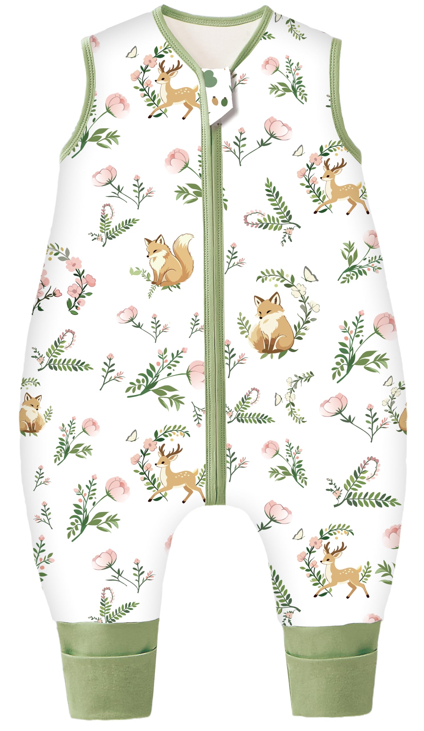 Chilsuessy Winter Baby Sleeping Bag with Feet Warm Baby Sleep Sack with Legs Cotton Toddler Wearable Blanket Walker Sleep Sack for Boys and Girls, 2.5 Tog/Fox Garden, 70cm/6-18 Months