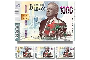 Mexico Amlo 1000 Peso Credit Card Skins, 4-Pack Premium Stickers for Debit...