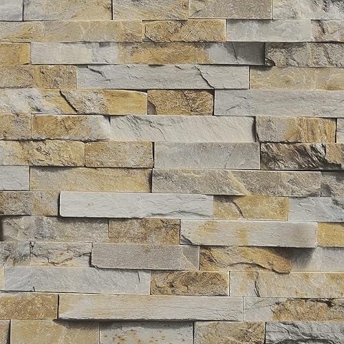 VaryPaper Papel tapiz de ladrillo de pizarra para despegar y pegar, papel tapiz de piedra autoadhesivo, extraíble, rollo de papel de pared de