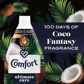 Comfort Ultimate Care Ultra-Concentrated Fabric Conditioner with Lasting Fragrance Intense Liquid Fabric Softener 78 Wash, 1.18 L (Coco Fantasy, Buy 2)