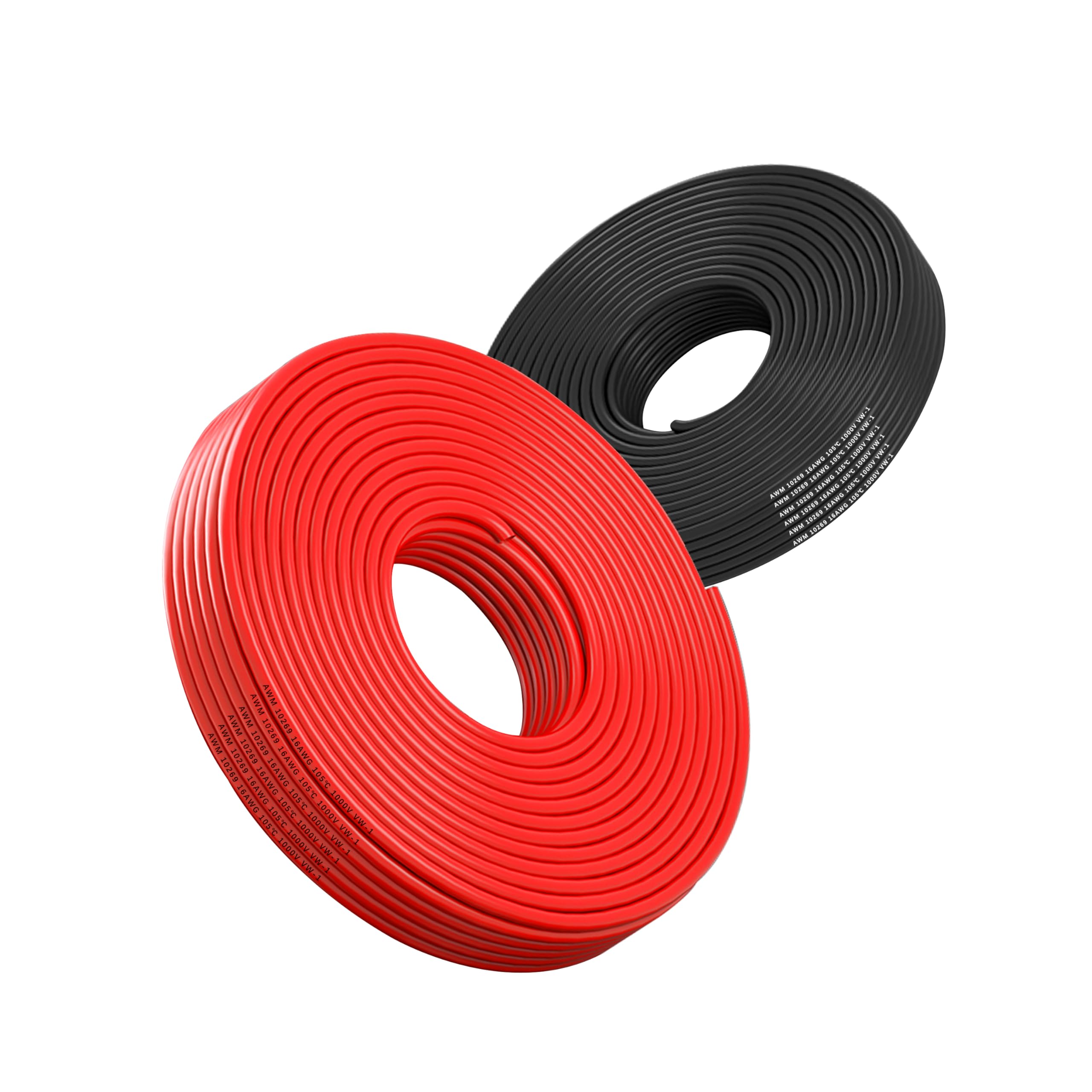 16 Gauge Flexible Electrical Wire 100FT Black and 100FT Red Extension Cable 16AWG Stranded Oxygen Free Copper Wire for Automotive Solar Panel led