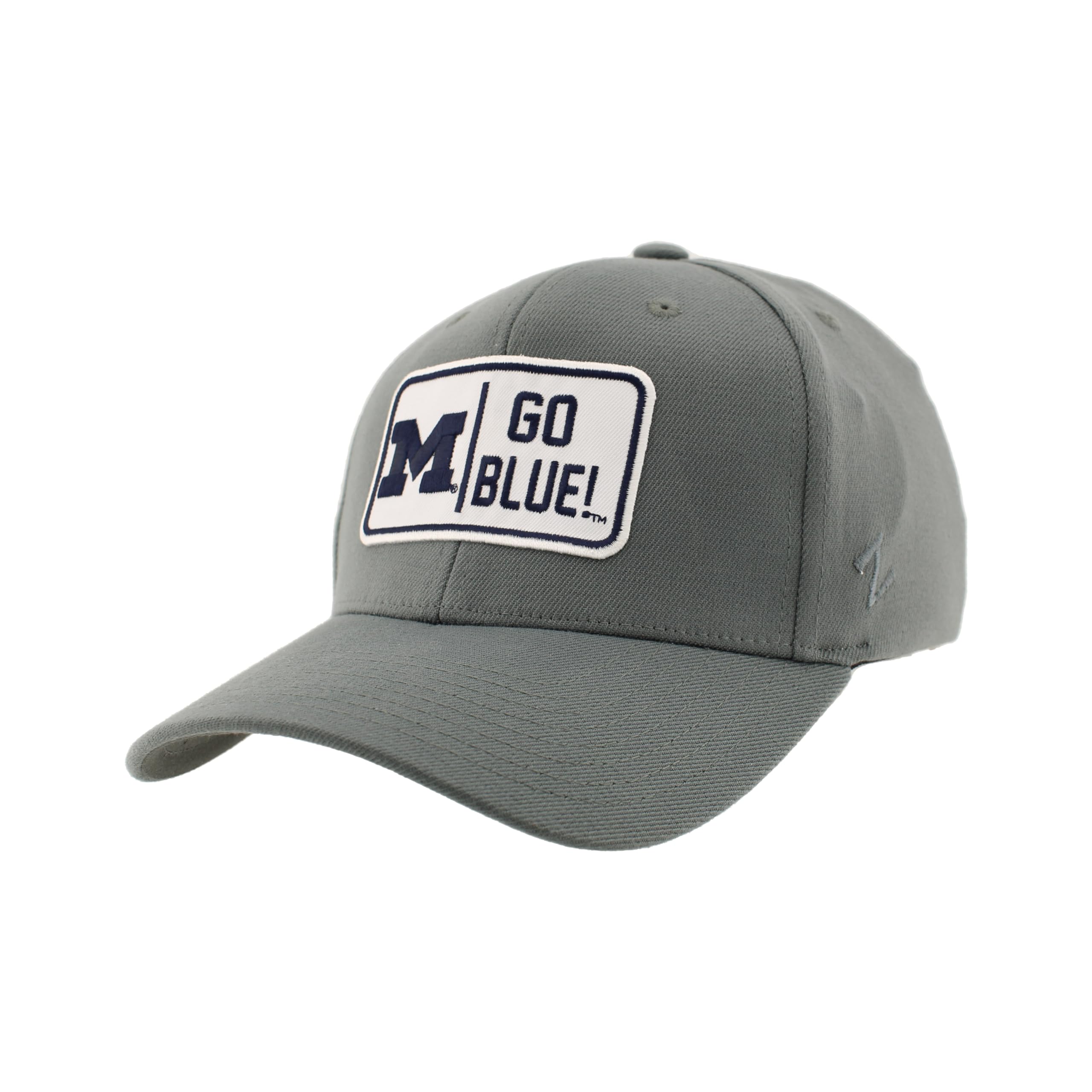 ZHATS Men's Standard NCAA Officially Licensed Fitted Hat ZH Patch Defer Gray, Grey, Large