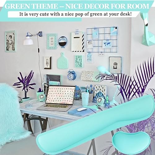 Vista 40 de BamLue - Reposamuñecas para teclado, juego de almohadillas de espuma viscoelástica para facilitar la escritura y el alivio del dolor para laptop