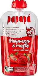 Papapá, Papinha infantil, Orgânico, Sabor Morango & Maçã, 100g, Vermelho