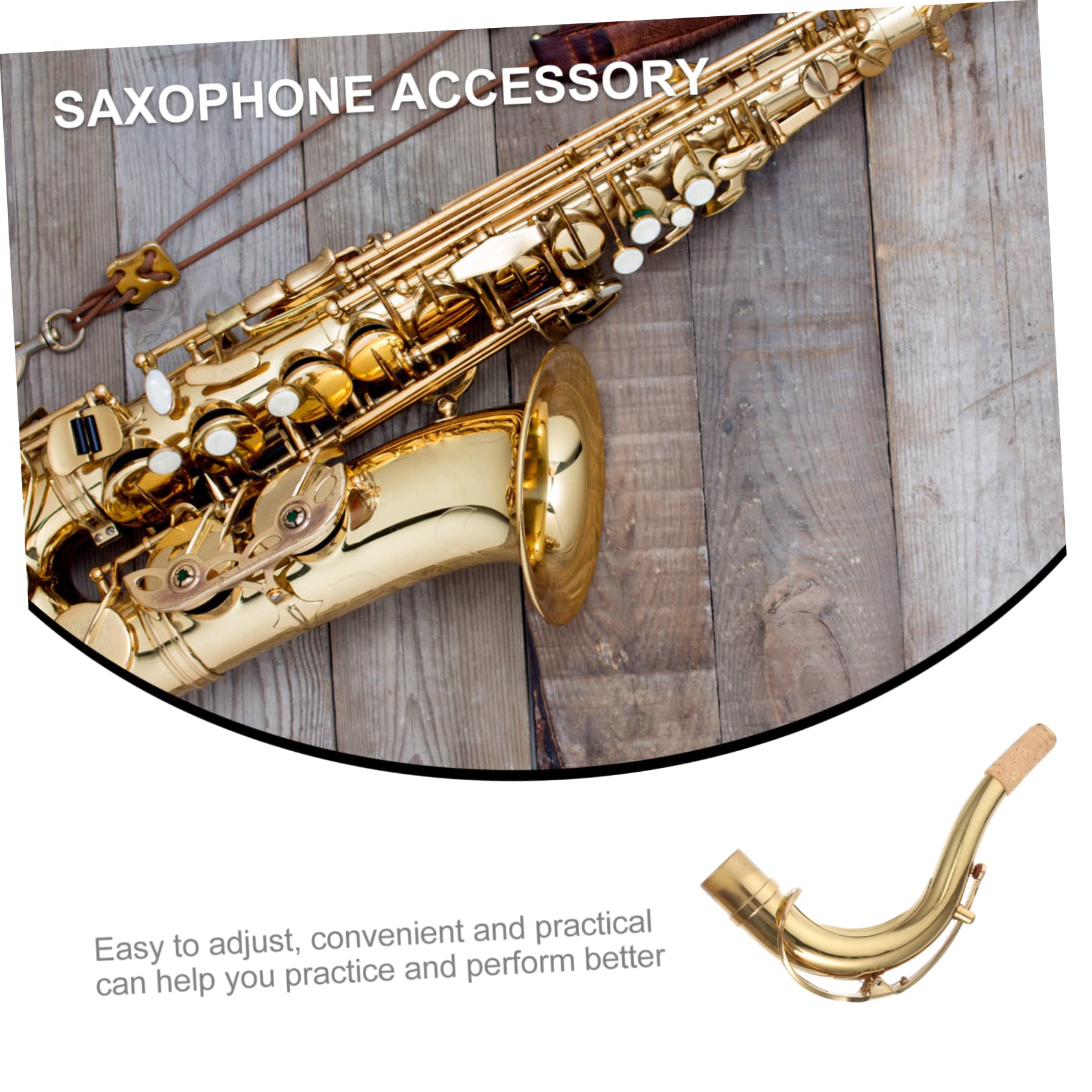 Collo Curvo per Sassofono in Ottone Oro, Ricambio 1 Pezzo | Accessorio per Strumento Musicale, Pratico e Regolabile, per Professionisti e Amatori