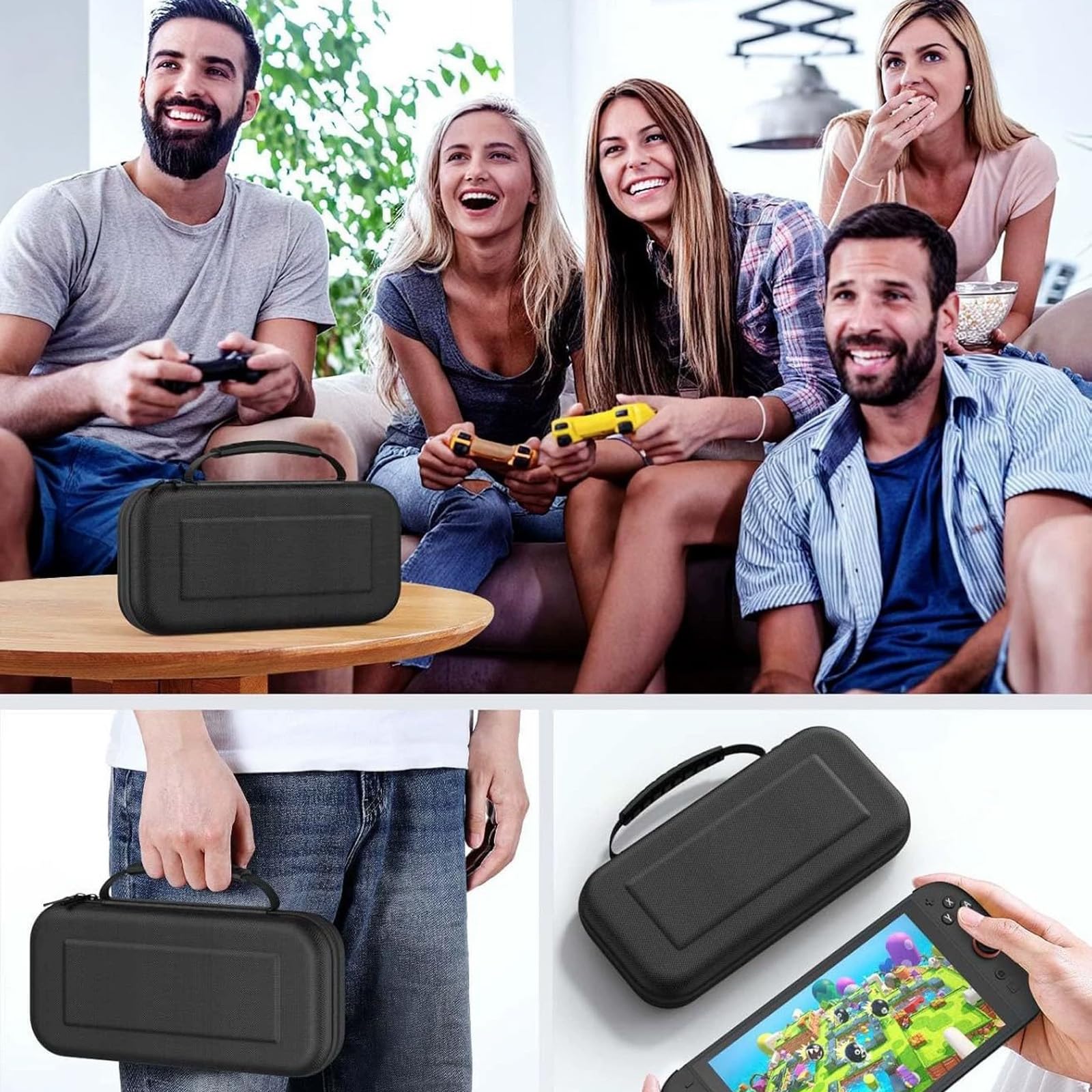 ZhuoFan Estuche para Nintendo Switch 2 (2025), Estuche Rígido con Espacio de Almacenamiento para Consola y Accesorios, Gran Estuches Capacidad Compatible con Nintendo Switch 2 (Negro)