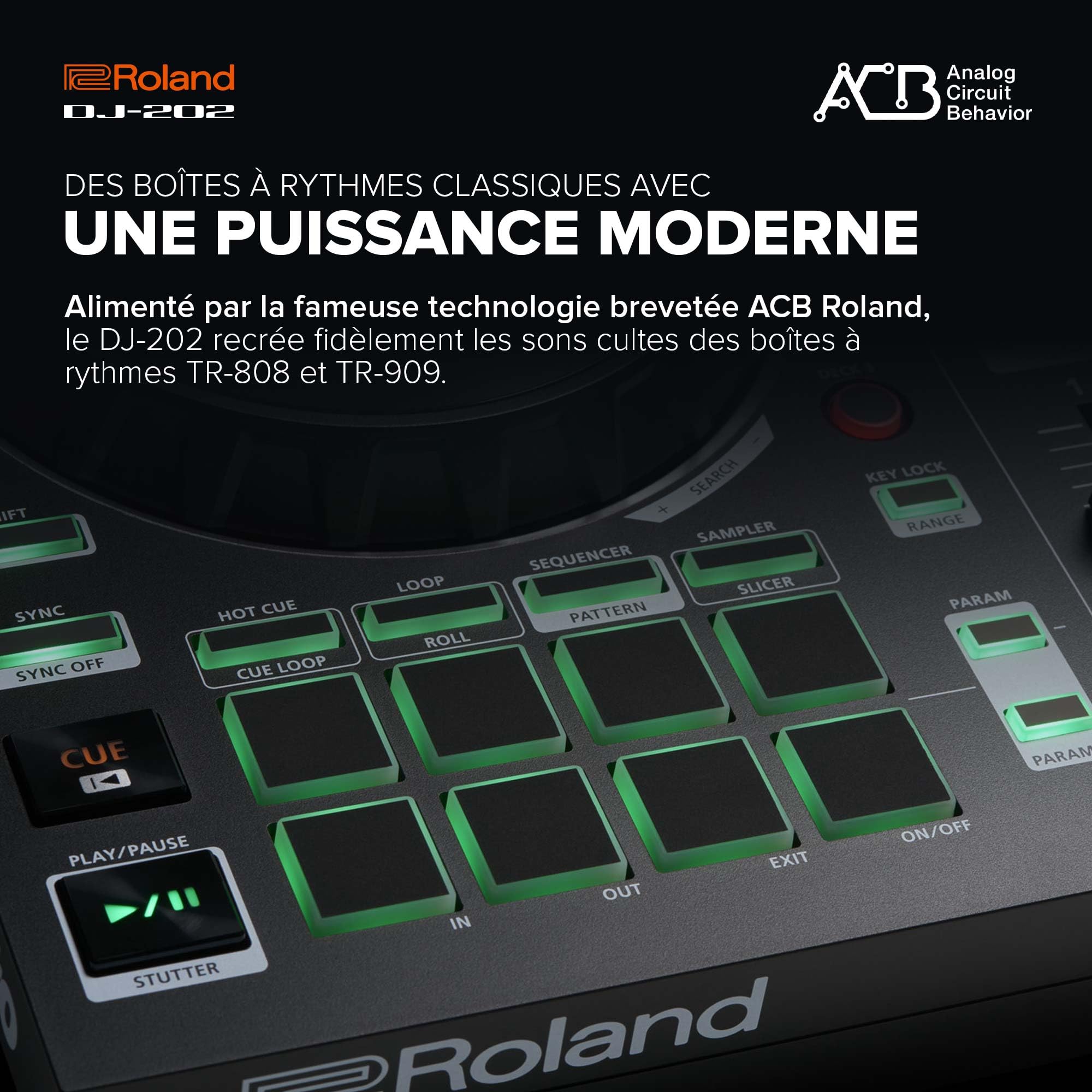 Roland DJ-202 | Contrôleur DJ compact | Contrôleur à 2 canaux et 4