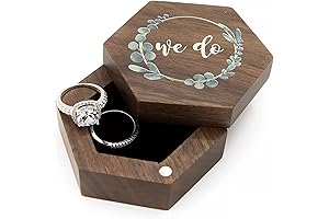 Hexagon Wedding Ring Box - 'We Do' Design