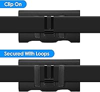 Vista 7 de Mopaclle Funda Horizontal de Nylon para Teléfono Celular para Hombres con Cinturón, Soporte Magnético para Teléfono Celular con Clip de Metal