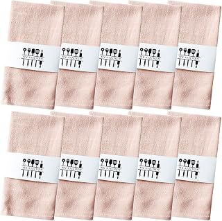 Stoffservietten 10er Set, Leinen Baumwolle 40x40 cm Rosa