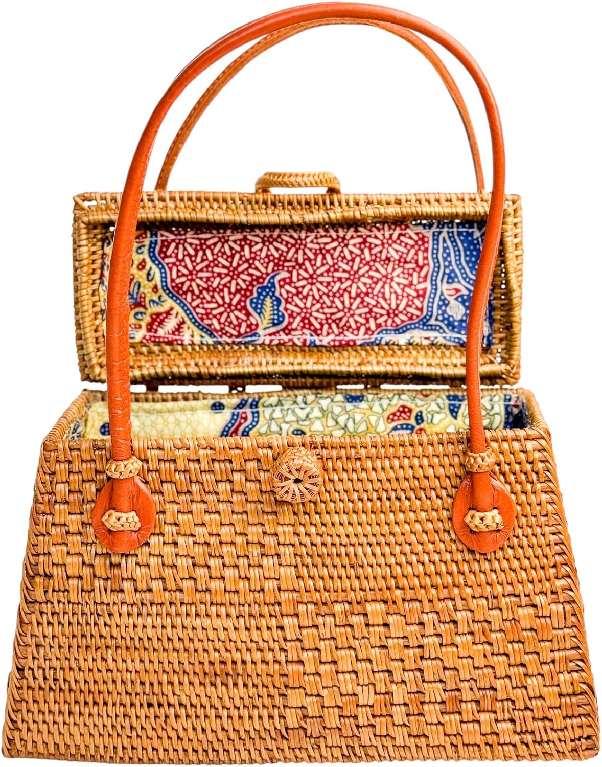 Utama Rattan Bag - Handmade Wicker Woven Purse - Ata, Woven, Straw, Bags - Circle, Square, Oval, Trapezoid Straw Boho Bags