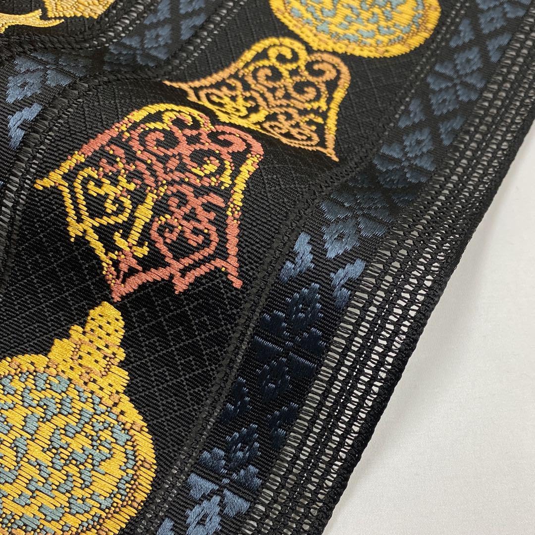 Amazon.co.jp: 福絖織物 羅組間道 本場筑前博多織 紗八寸名古屋帯 全通  