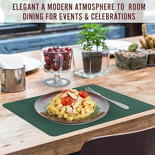 Miniatura 8 de Juego de manteles individuales y posavasos de cuero, muy duradero, PVC puro, resistente al calor, impermeable, lavable, fácil de limpiar, manteles