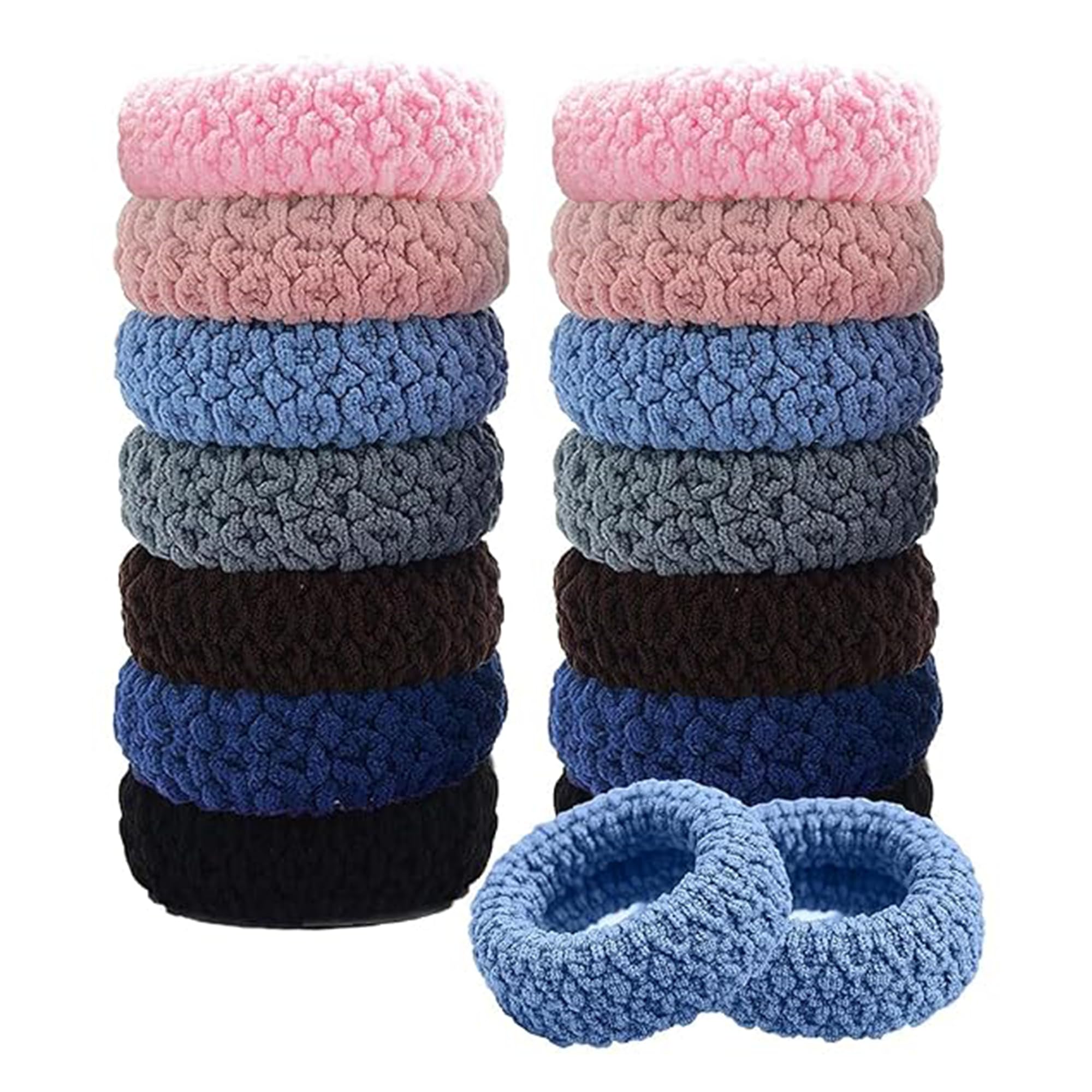 NIRDAMBHAY Rubber Band For Hair, Multicolour Rubber Bands For Girls, Ponytail Holder, Hair Band Elastic Soft Non Slip Tight Stretchable Hair Ties, Ponytail Holders for Thick Curly Hair-image-26