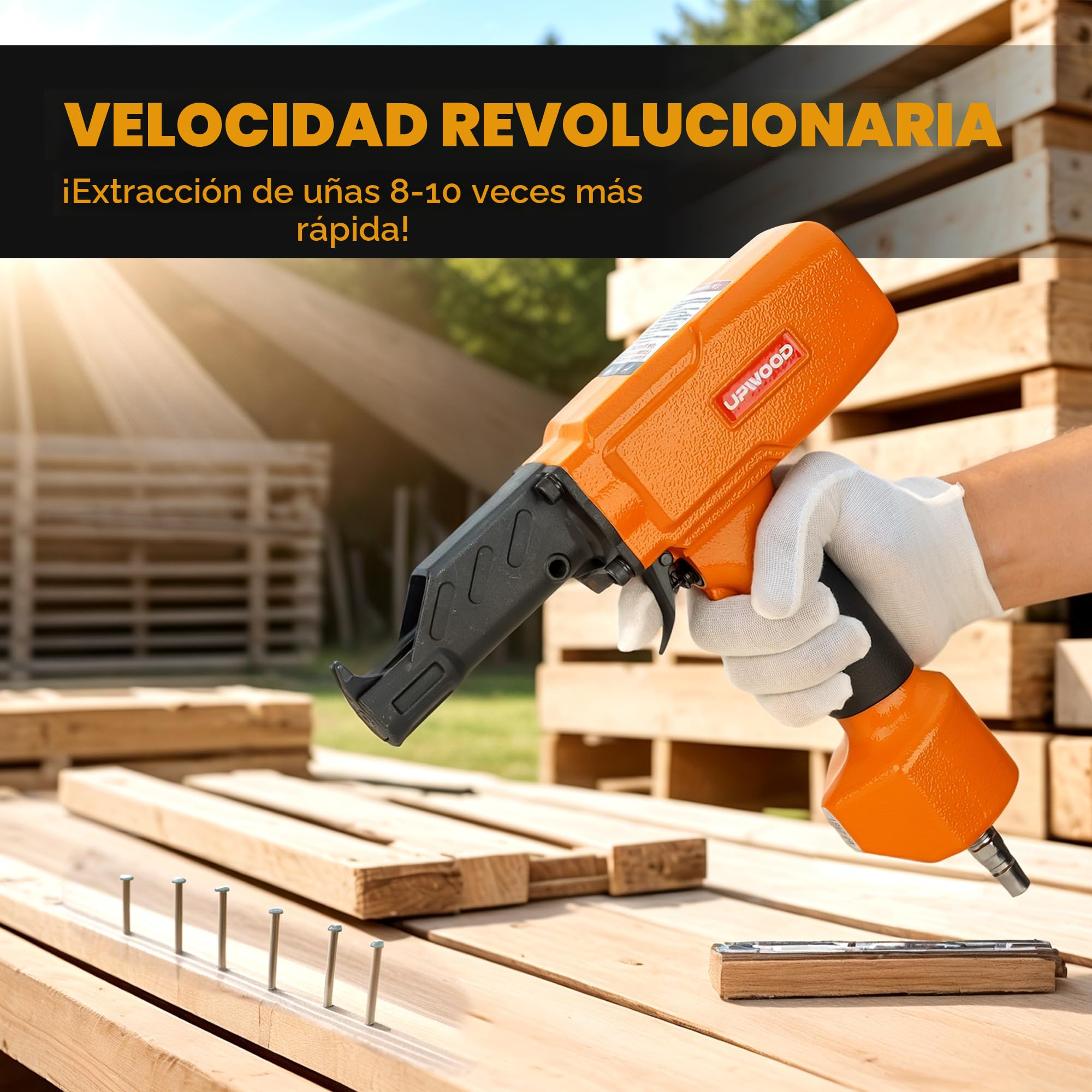 Extractor de clavos de aire profesional BD70, Extracción de clavos, Naranja