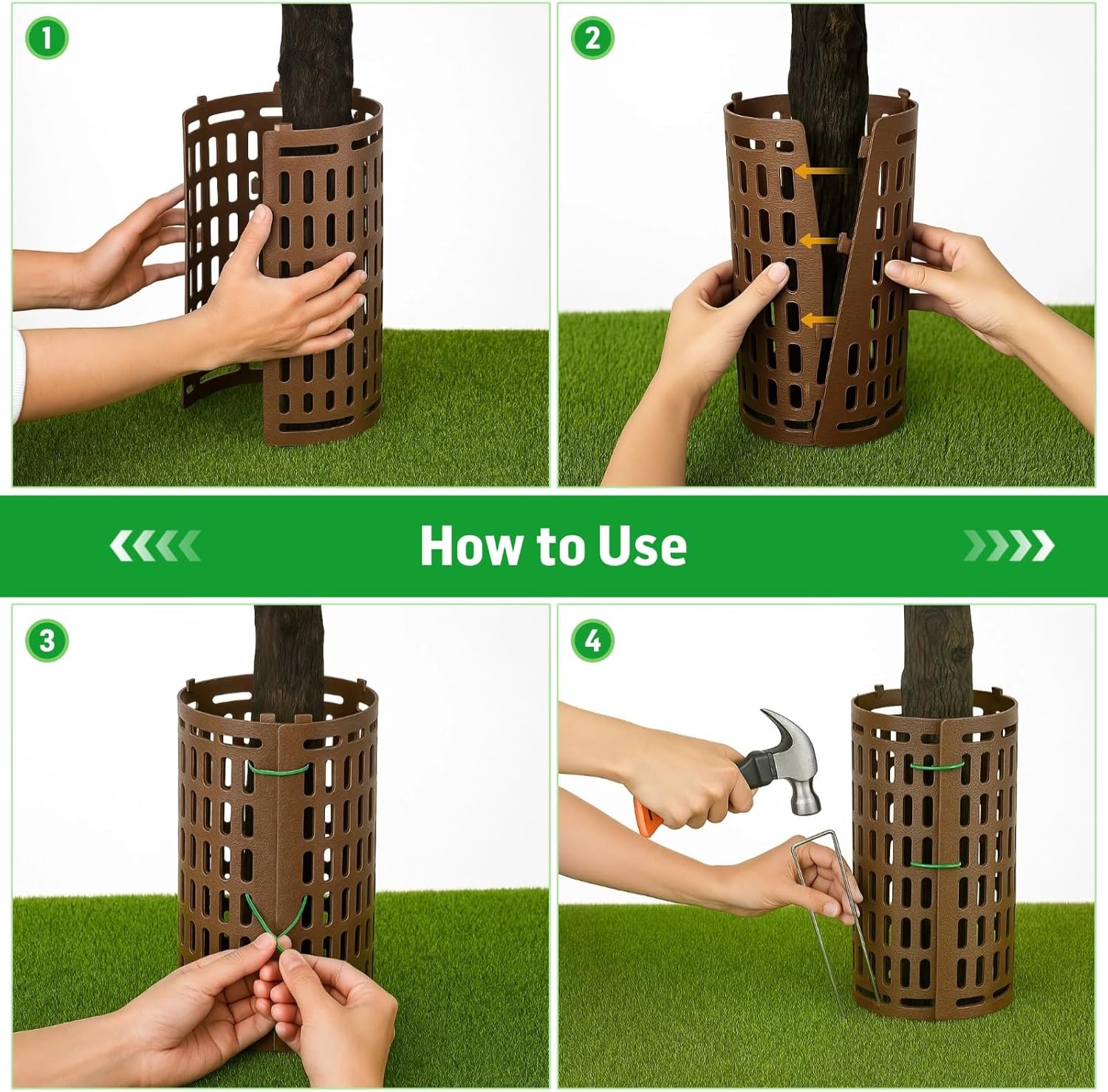 20 Pack Plant Tree Guard Protector, Tree Trunk Protector Around Trunk Bark, Saplings, and Vines, Expandable Mesh Tree Bark Protector 15 Inches Tall, Protect from Trimmers, Mowers, and Animals