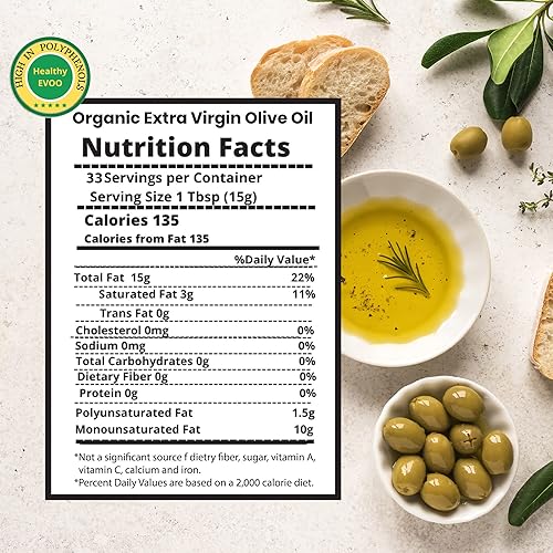 Miniatura 5 de MG PAPPAS Aceite de oliva orgánico italiano extra virgen prensado en frío galardonado sin filtrar sin gluten aceite de oliva italiano sin alérgenos