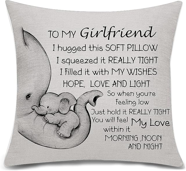 Girlfriend Gifts from Boyfriend Cushion Cover Throw Pillow Cover for Girlfriend Gifts for Her Valentine's Day Birthday Gifts Christmas Gifts (girlfriend)