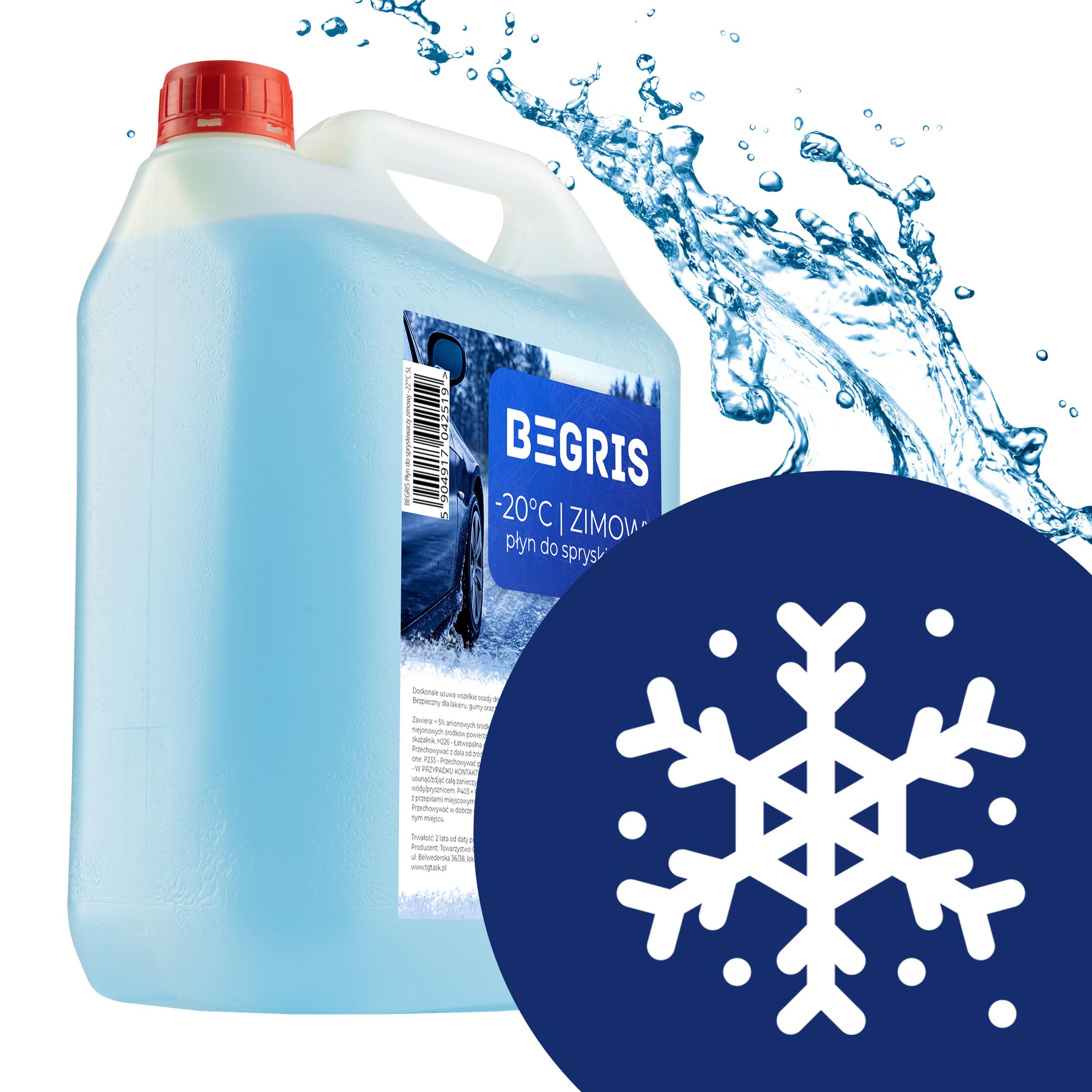 Winter Scheibenwaschflüssigkeit 4x5L -20 Grad, Hochwertiger Scheibenwischwasser Fruchtduft, Scheibenwischerflüssigkeit Verleiht Glanz, Entfernt Schmutz Ethanol