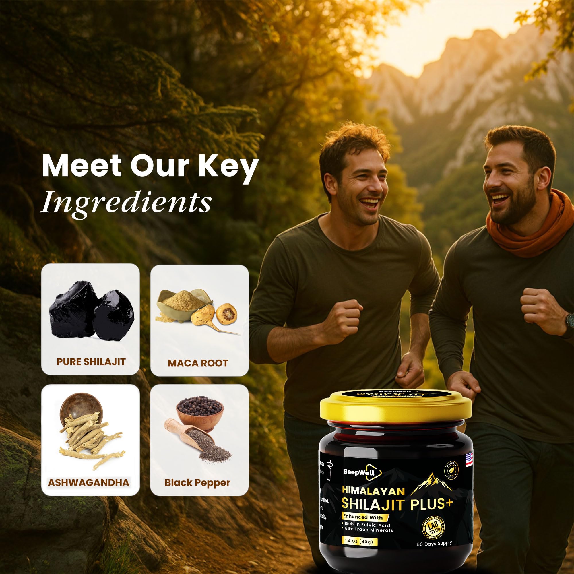 Natürliches Shilajit Pure Resine mit Ashwagandha & Schwarzem Pfeffer – Hochreines Himalaya resin mit Fulvinsäure & Mineralien – 40g – 50 Portionen