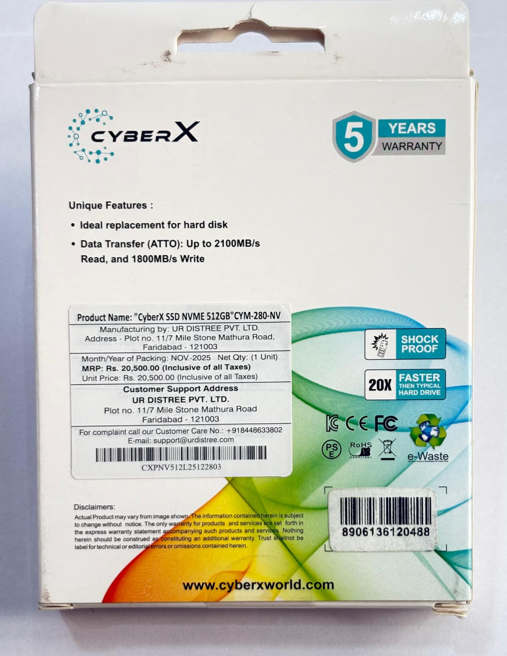 Amazon.in: Buy CYBERX 512GB NVMe SSD M.2 2280 Internal Solid State