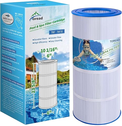 TOREAD Repuesto para filtro de piscina Pentair CC100, CCRP100, PAP100, PAP100-4, Ultral-C3, Unicel C-9410, R173215, Filbur FC-0686, 59054200,