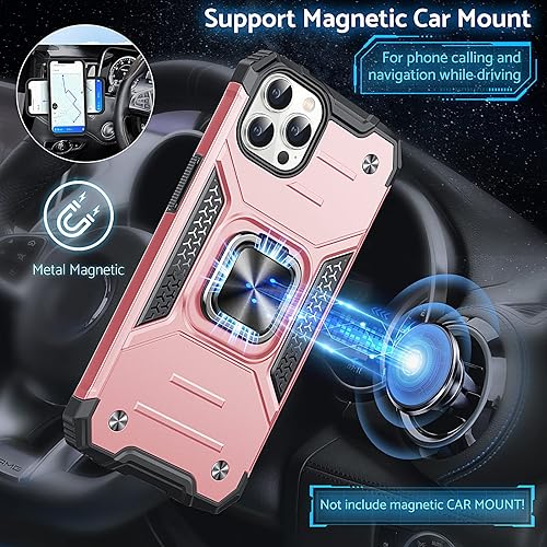 Miniatura 3 de Anqrp Diseñada para iPhone 12 y iPhone 12 Pro, funda protectora de grado militar con anillo de metal mejorado soporte magnético compatible con