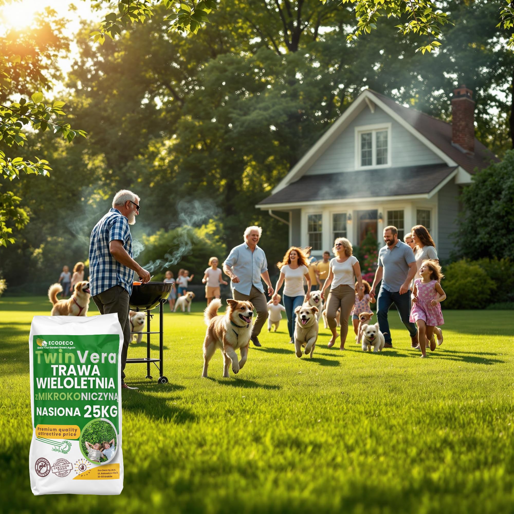 Semillas Cesped Resistente con Trebol Enano 25kg para 1000m² - Mezcla de Crecimiento Rapido y Cesped Natural - Ideal para Jardin Sombra y Sol