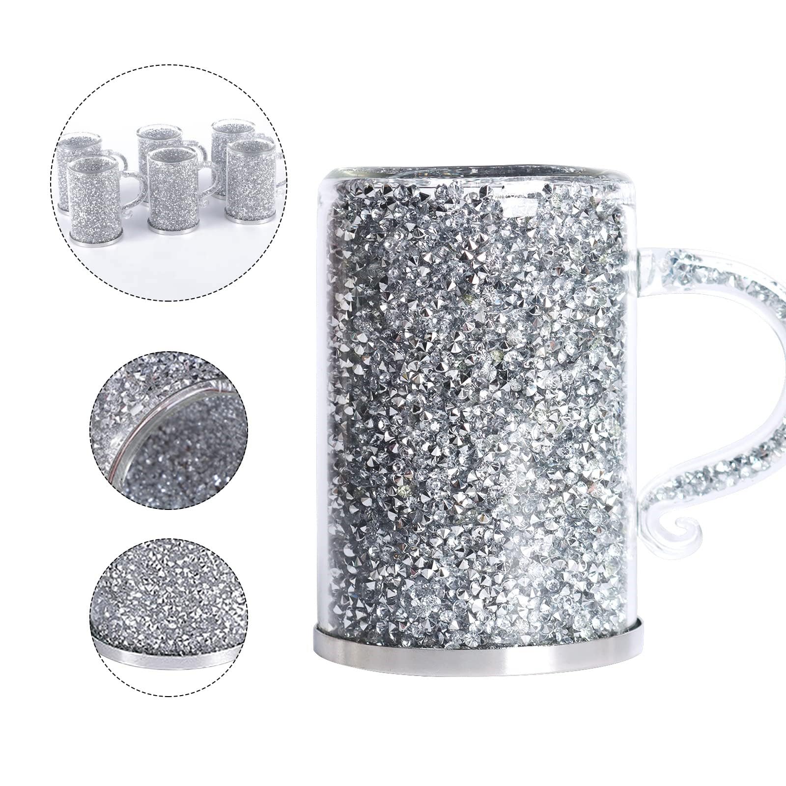Doble Capa Aislamiento Calor Vaso Agua Taza de Café para Hogar Oficina Fiesta Cristal Taza de Café
