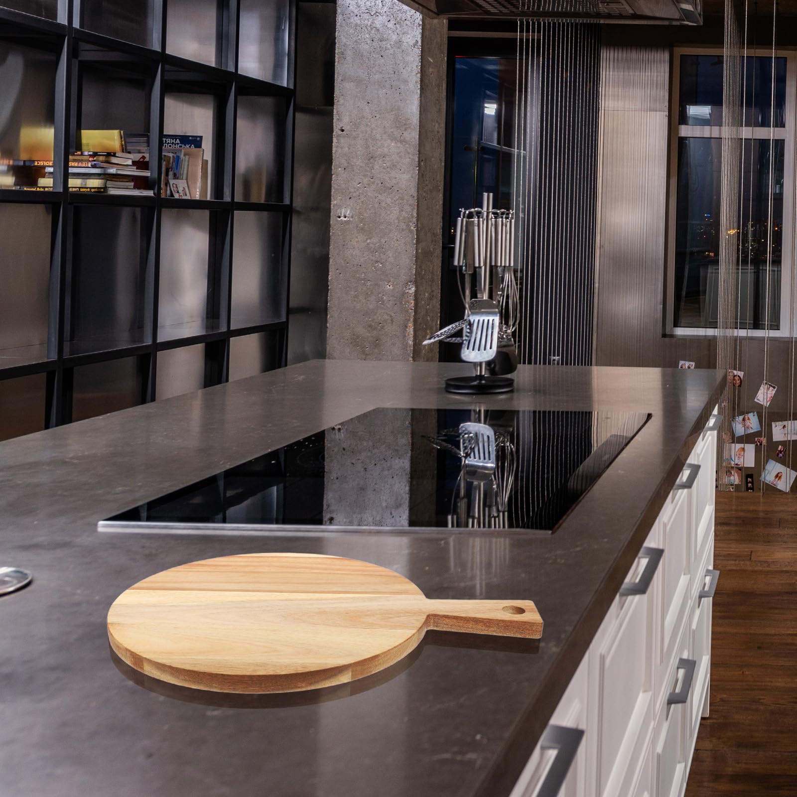 Tofficu Tagliere da Cucina in Legno di Acacia con Manico, Resistente a Rottura e Deformazione, per Frutta e Verdura in Ristorante o Hotel
