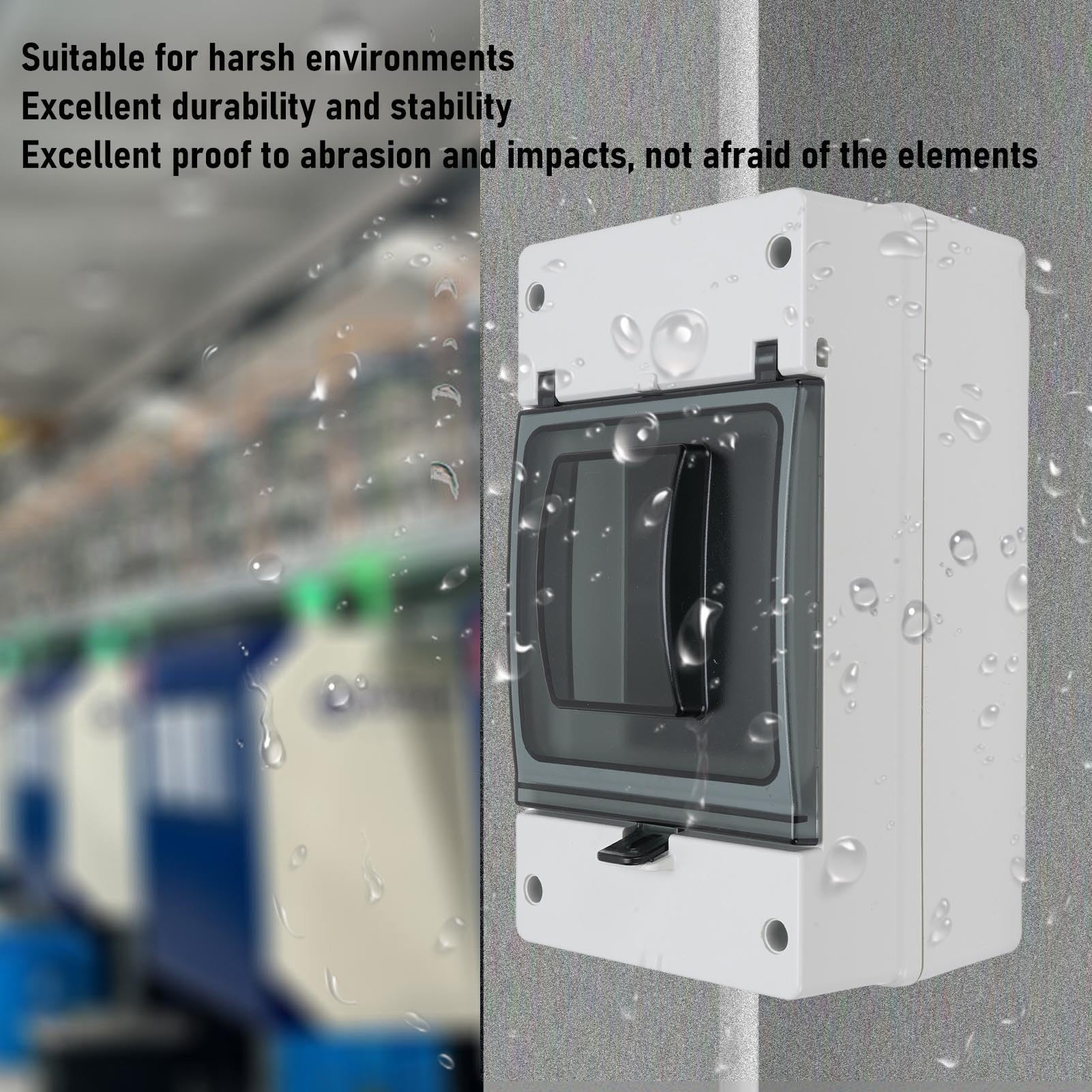 PUSOKEI Rozdzielnica Obwodu Prądu Stałego, Obudowa Zewnętrzna IP66, | ABS Plastic Power Distribution Box with Mounting Brackets for Solar, Battery, Marine, RV, Industrial Use
