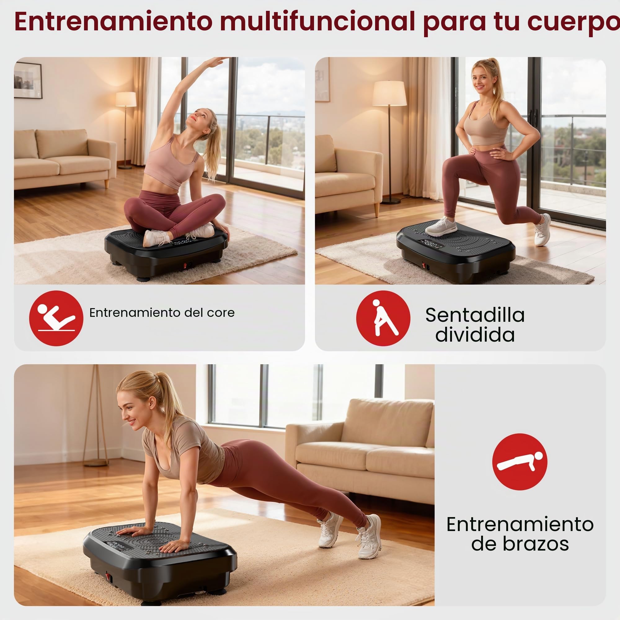MOMODA Placa De Vibración Máquina De Ejercicio, 120 Niveles De Velocidad Ajustables, Vibrador para El Cuerpo Completo para Pérdida De Peso & Quema De Grasa, Equipo De Fitness Vibratorio para Adulto