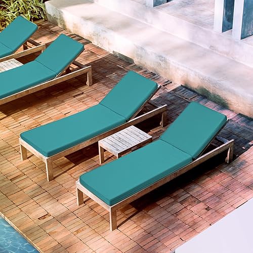 Miniatura 5 de Bucherry 2 cojines impermeables para tumbona de 72 x 21 x 3 pulgadas, para asiento al aire libre, sillón, sillón, sofá, jardín, jardín, interior,