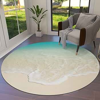 ラグ・カーペット round beach rug Amazon.com: Round Area Rug 3ft Nautical Coastal Ocean Coral