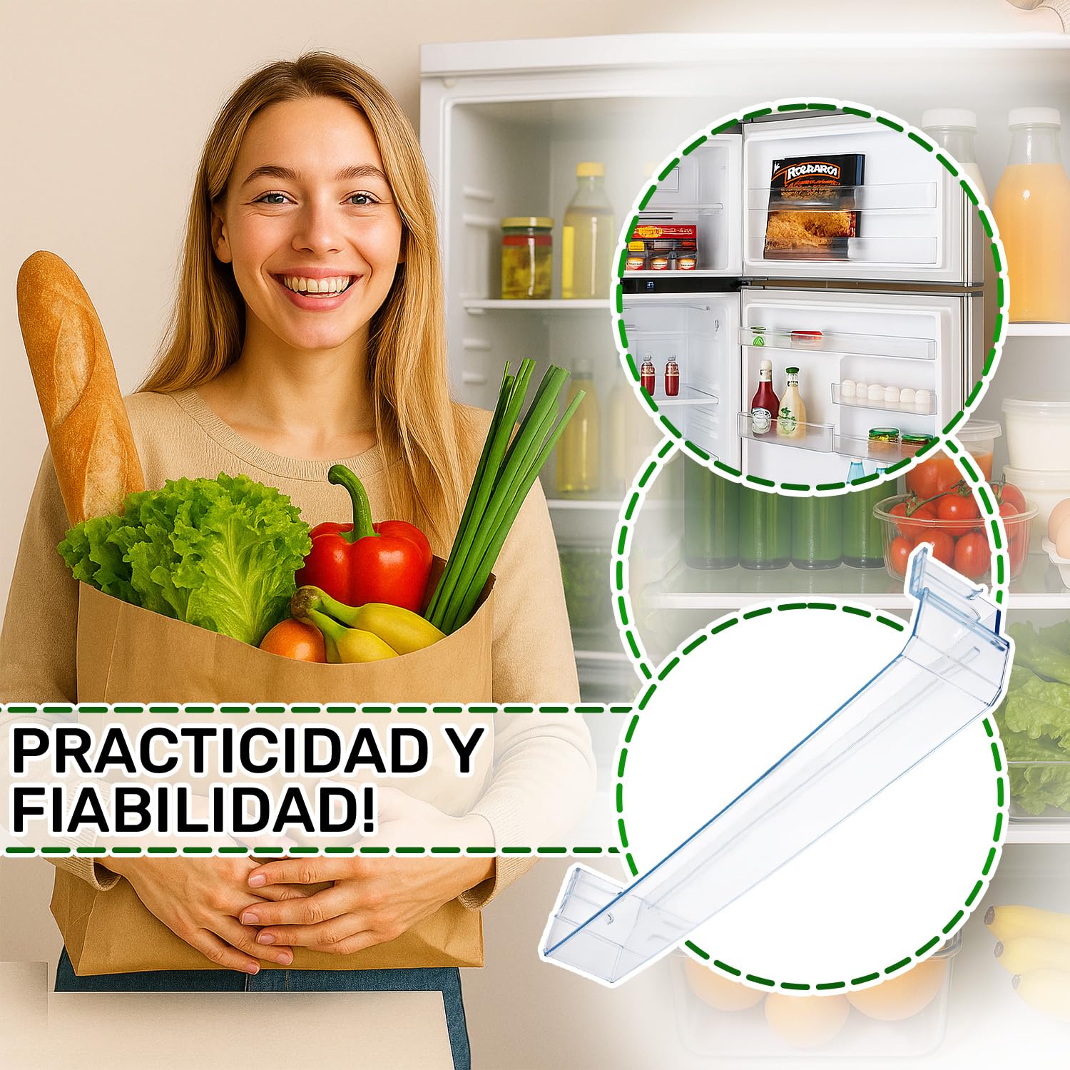 ONIX TECH Estante Puerta Frigorifico 432 х 75 x 55 mm con Código Original 1022432 1022446 1033024 para Amica - Garantía de 5 Años
