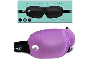 NIDRA Sleep Mask for Men and Women | 3D Contoured, Purple Blackout...